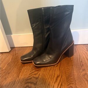 Franco Sarto Stevie Leather Boots-11 Black
